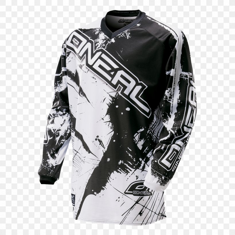 Jersey Motocross White Enduro Motorcycle Quad Bike, PNG, 1000x1000px, Jersey, Bicycle, Black, Black And White, Chemical Element Download Free