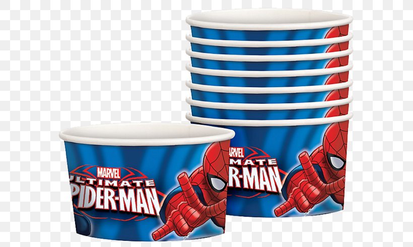 Spider-Man Ariel Cup Ice Cream Food, PNG, 599x490px, Spiderman, Ariel, Birthday, Cup, Drink Download Free