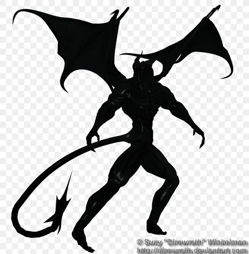 Demon Silhouette Clip Art, PNG, 1024x1045px, Demon, Angel, Black And White, Devil, Fictional Character Download Free