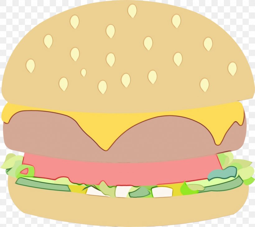 Hamburger, PNG, 1024x912px, Watercolor, Cheeseburger, Fast Food, Finger Food, Food Download Free