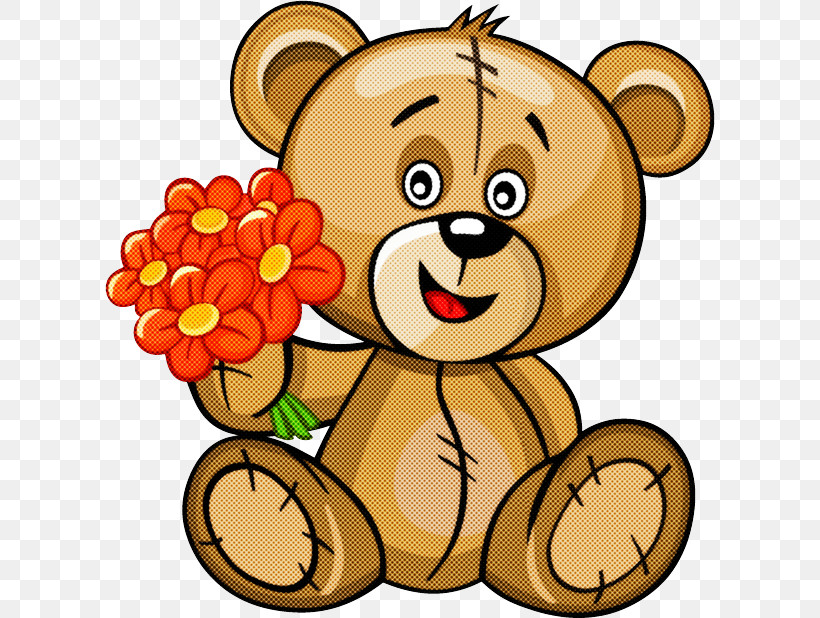 Teddy Bear, PNG, 610x618px, Cartoon, Animal Figure, Cheek, Plant, Teddy Bear Download Free