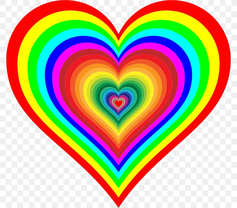 Rainbow Heart Color Clip Art, PNG, 778x720px, Watercolor, Cartoon, Flower, Frame, Heart Download Free