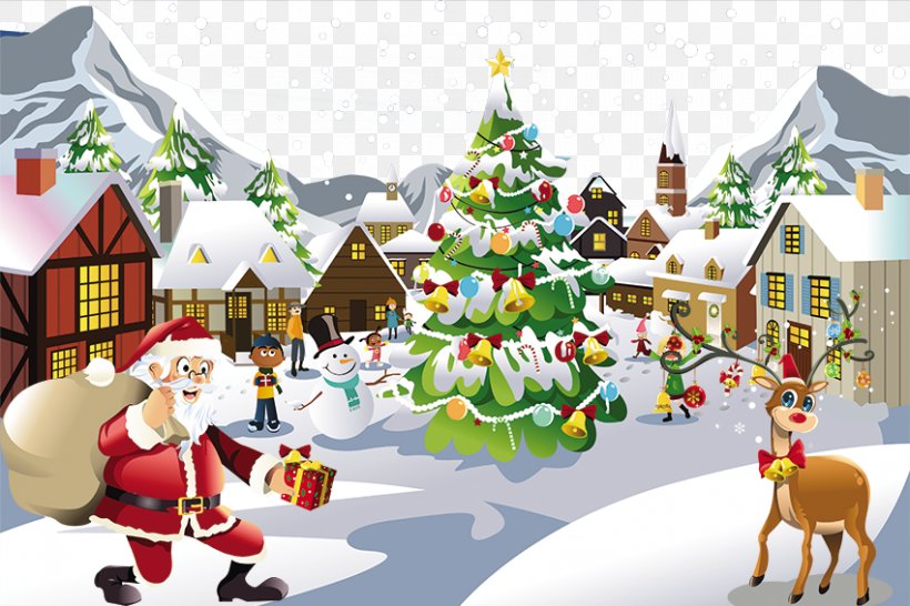 Santa Claus Snow Christmas, PNG, 850x567px, Christmas, Art, Cartoon, Christmas Decoration, Christmas Elf Download Free