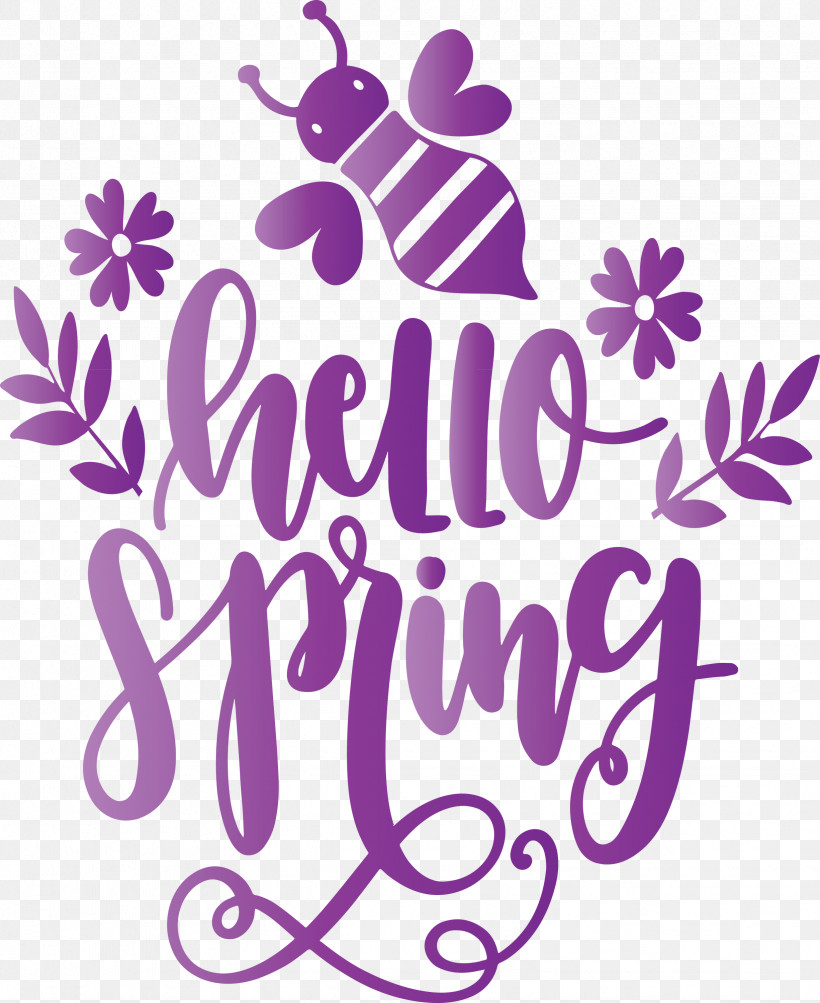 Hello Spring Spring, PNG, 2451x3000px, Hello Spring, Plant, Purple, Spring, Text Download Free