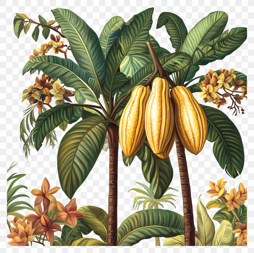 Cacao Trees - Cocoa Tree With Pods, PNG, 4336x4316px, Cacao Trees ...