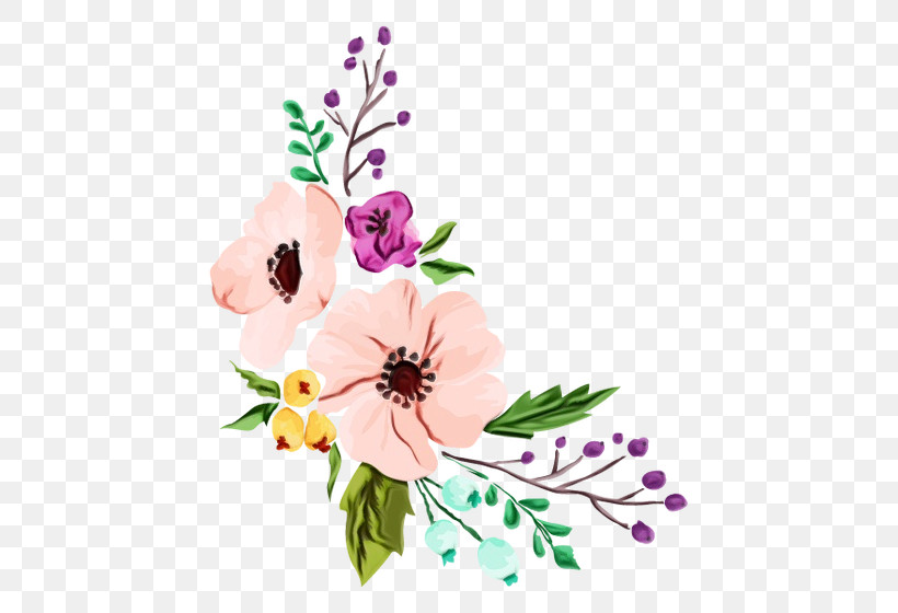 Floral Design, PNG, 560x560px, Watercolor, Anemone, Bouquet, Branch, Cut Flowers Download Free