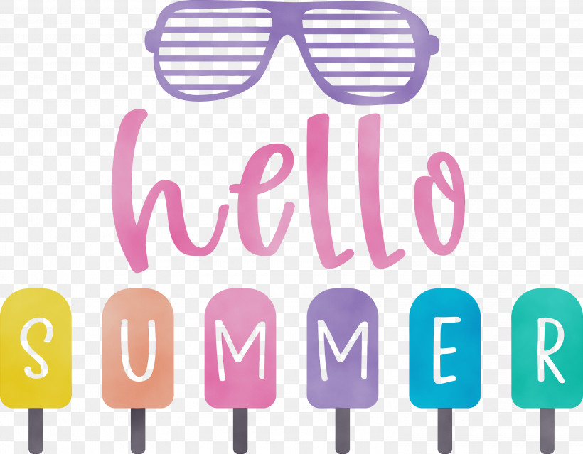Lavender, PNG, 3000x2339px, Hello Summer, Eyewear, Happy Summer, Lavender, Logo Download Free
