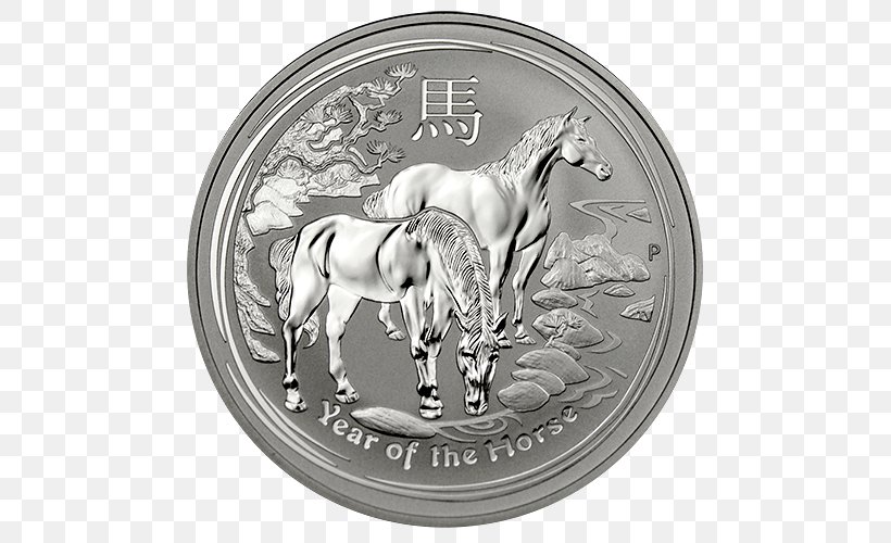 Coin Horse Silver White Mammal, PNG, 500x500px, Coin, Black And White, Currency, Horse, Horse Like Mammal Download Free