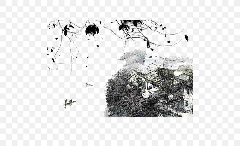 Ink Wash Painting Computer Software Photo Manipulation Photographic Filter, PNG, 500x500px, Ink Wash Painting, Art, Artwork, Bird, Black And White Download Free