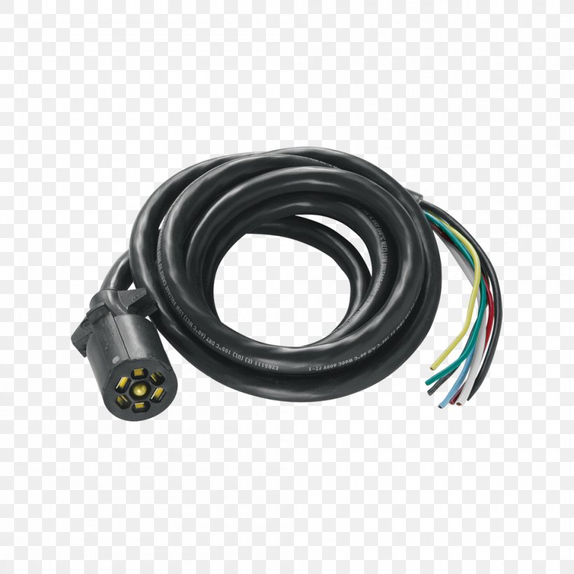 Coaxial Cable Cable Harness Electrical Wires & Cable Trailer Connector, PNG, 1000x1000px, Coaxial Cable, American Wire Gauge, Cable, Cable Harness, Campervans Download Free