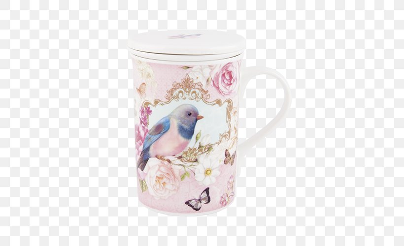 Mug Tea Porcelain Infuser Bone China, PNG, 500x500px, Mug, Bird, Bone, Bone China, Cup Download Free