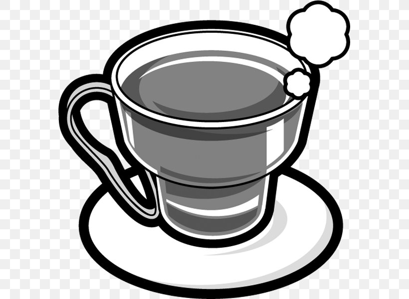 Coffee Cup Lemon Tea Clip Art, PNG, 600x600px, Coffee Cup, Art, Artwork, Black And White, Black Tea Download Free