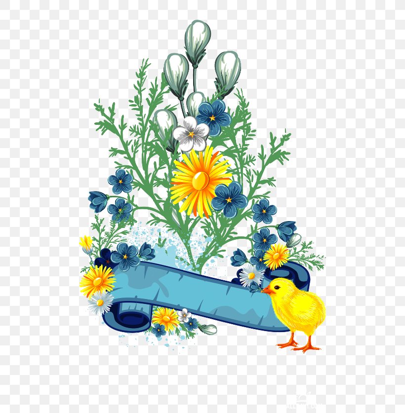 Floral Design Easter Clip Art, PNG, 500x837px, Floral Design, Art, Artwork, Bird, Cartoon Download Free