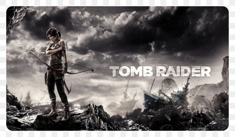 Rise Of The Tomb Raider Lara Croft Xbox 360 Video Game, PNG, 2028x1188px, 4k Resolution, 8k Resolution, Tomb Raider, Album Cover, Black And White Download Free