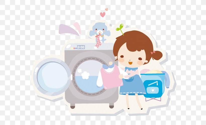 Laundry Cartoon Washing Machine, PNG, 600x498px, Watercolor, Cartoon, Flower, Frame, Heart Download Free