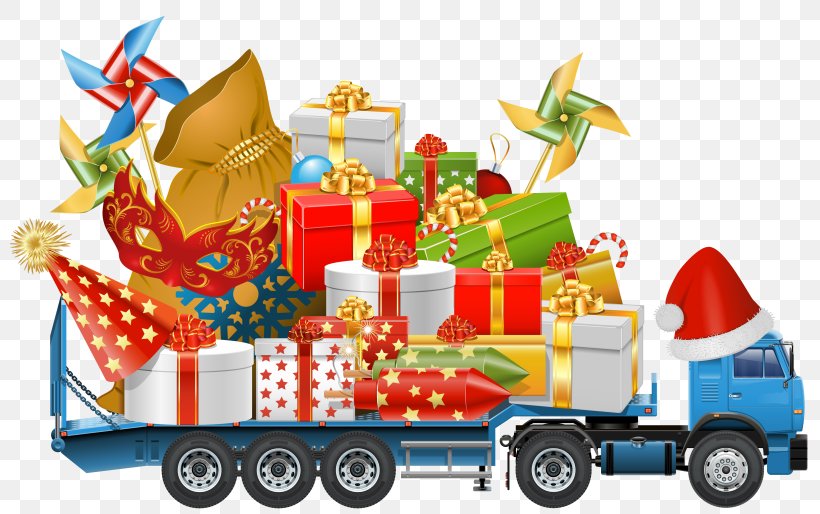 Semi-trailer Truck Christmas, PNG, 800x514px, Truck, Cargo, Christmas, Christmas Gift, Gift Download Free