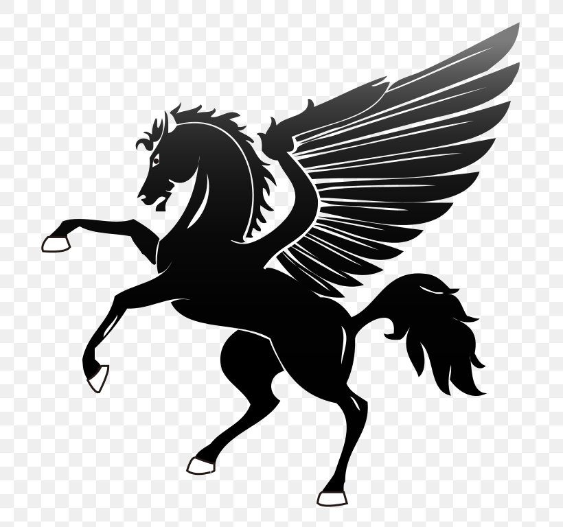 Pegasus Stock Photography, PNG, 768x768px, Pegasus, Black And White, Drawing, Fictional Character, Flying Horses Download Free