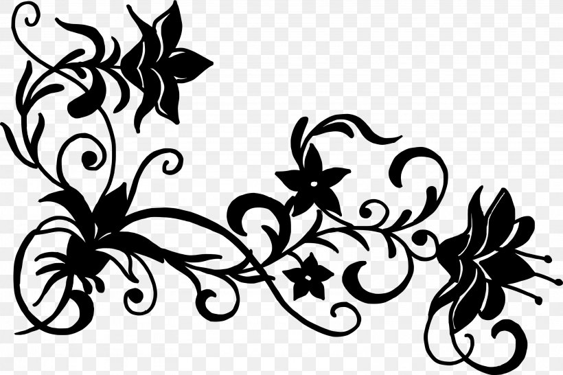 Flower Floral Design Clip Art, PNG, 3179x2118px, Flower, Art, Artwork, Black, Black And White Download Free