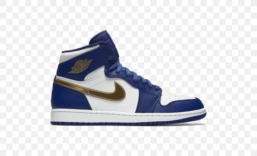 Air Jordan Gold Sneakers Royal Blue, PNG, 500x500px, Air Jordan, Athletic Shoe, Basketball Shoe, Blue, Brand Download Free