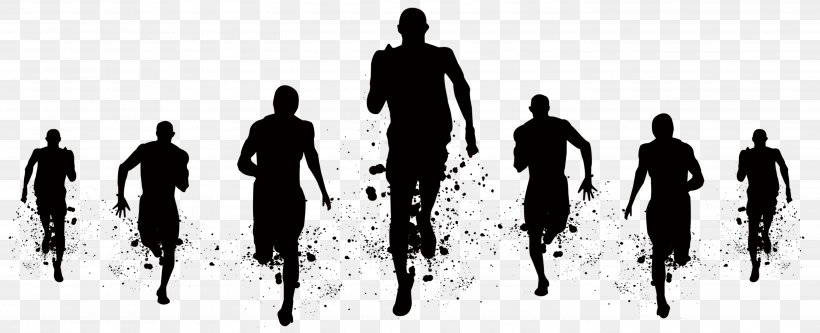 Hyderabad Marathon Running Sport Silhouette, PNG, 5701x2317px, Hyderabad Marathon, Athletics, Black And White, Brand, Business Download Free