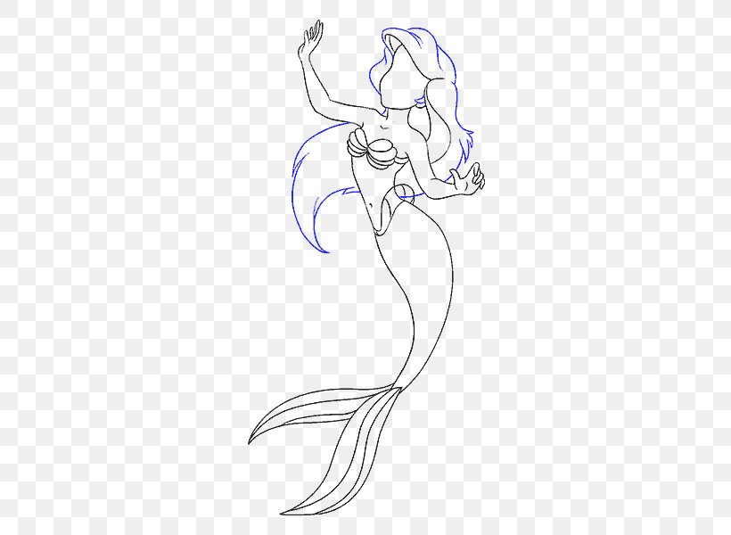 Ariel Drawing Mermaid Sketch, PNG, 678x600px, Watercolor, Cartoon, Flower, Frame, Heart Download Free