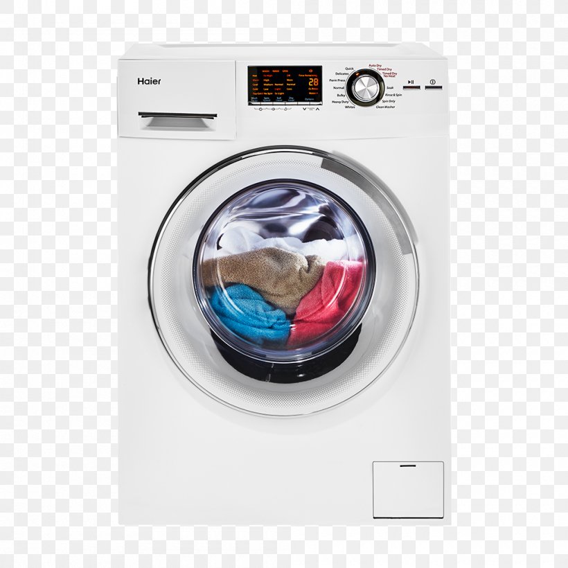 Combo Washer Dryer Washing Machines Clothes Dryer Home Appliance Haier, PNG, 1000x1000px, Combo Washer Dryer, Clothes Dryer, Electricity, Freezers, Frigidaire Download Free