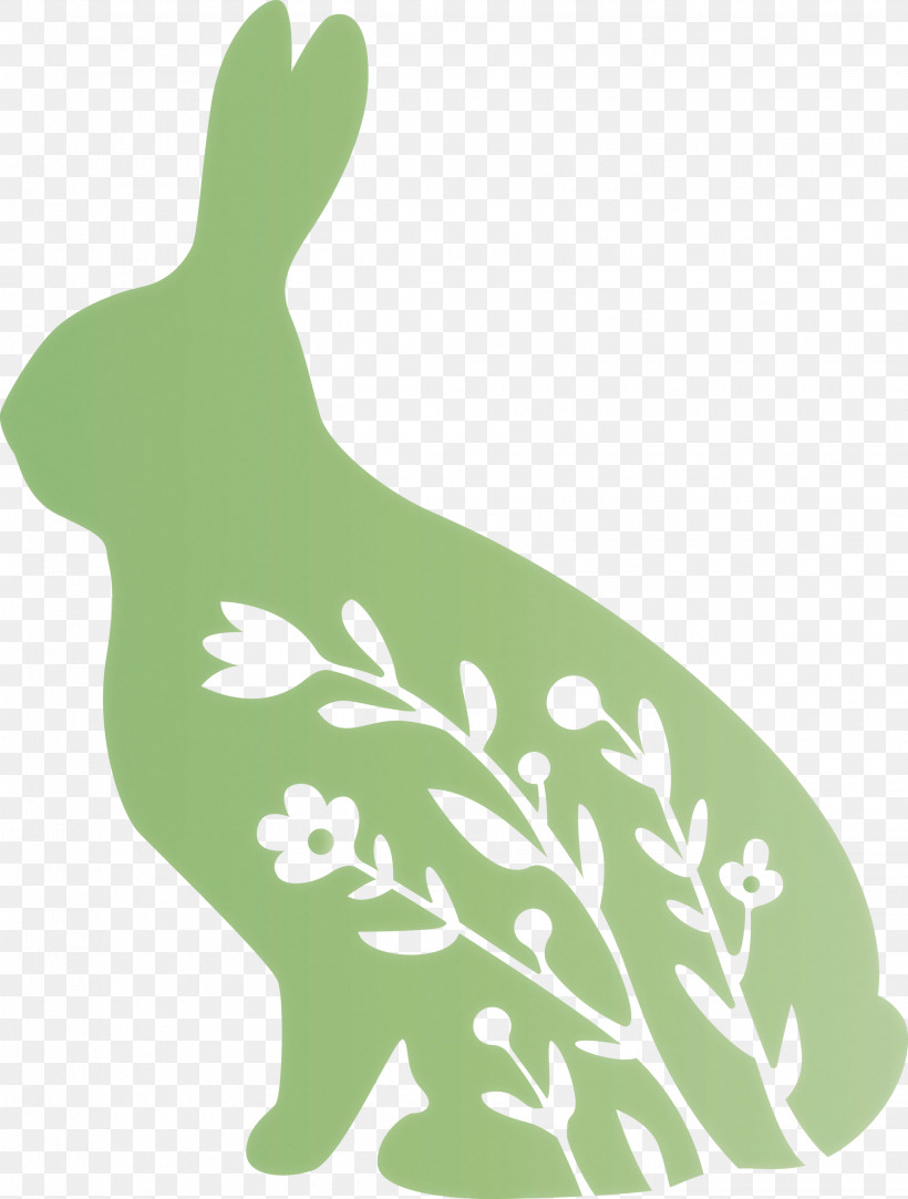 Floral Bunny Floral Rabbit Easter Day, PNG, 2270x3000px, Floral Bunny, Easter Day, Floral Rabbit, Green, Hare Download Free