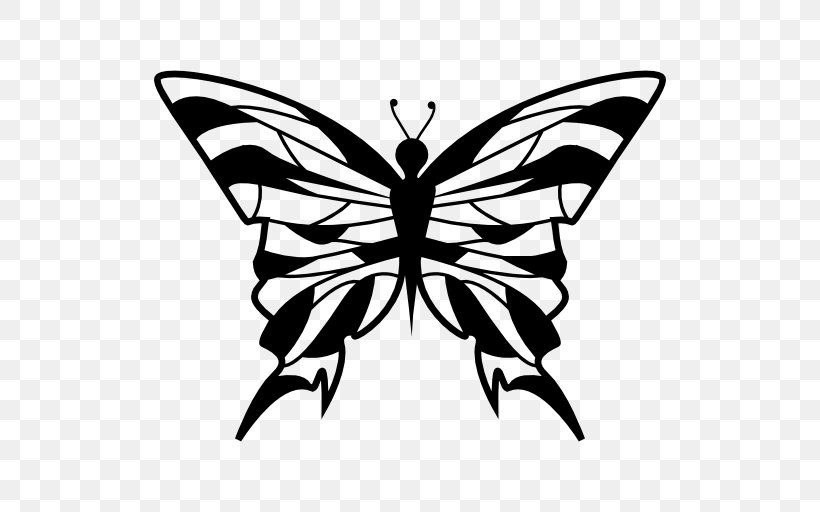 Monarch Butterfly Moth Symmetry Clip Art, PNG, 512x512px, Monarch Butterfly, Animal, Arthropod, Black, Black And White Download Free