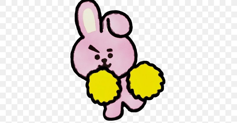 Easter Bunny Background, PNG, 594x425px, Watercolor, Bt21, Bts, Cartoon, Drawing Download Free