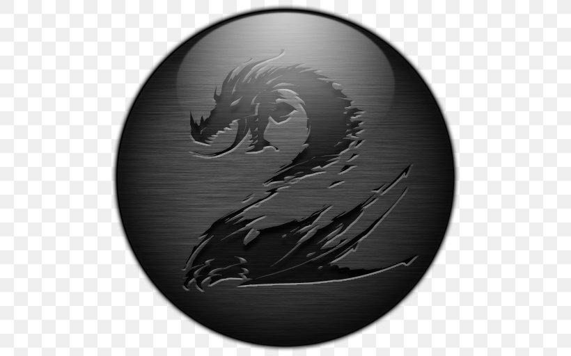 Guild Wars 2: Path Of Fire The Lord Of The Rings Online: Riders Of Rohan Video Games Logo, PNG, 512x512px, Guild Wars 2, Arenanet, Black And White, Dragon, Guild Wars Download Free