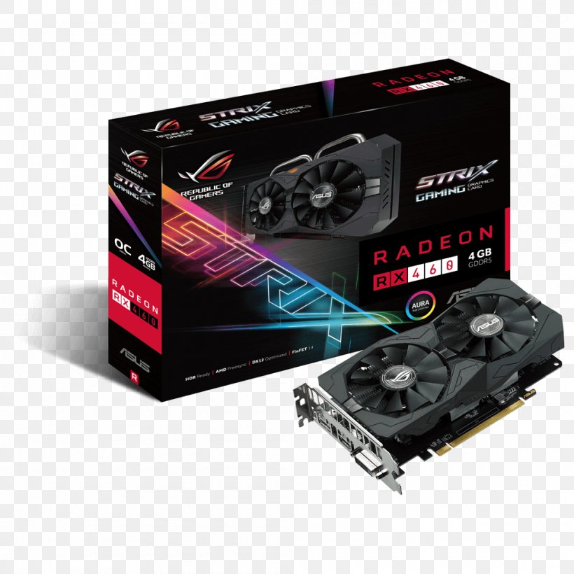 Graphics Cards & Video Adapters AMD Radeon 400 Series GDDR5 SDRAM ASUS, PNG, 1000x1000px, Graphics Cards Video Adapters, Amd Radeon 400 Series, Amd Radeon 500 Series, Asus, Cable Download Free