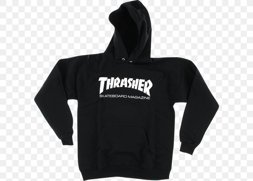 Hoodie T-shirt Thrasher Skateboarding, PNG, 600x588px, Hoodie, Black, Bluza, Brand, Clothing Download Free