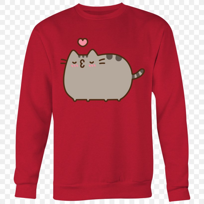 Long-sleeved T-shirt Cat Long-sleeved T-shirt Sweater, PNG, 1000x1000px, Watercolor, Cartoon, Flower, Frame, Heart Download Free