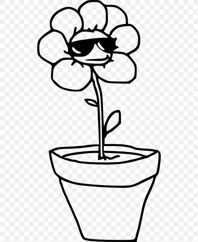 Flowerpot Sunglasses Plant, PNG, 512x1004px, Flowerpot, Artwork, Black And White, Drawing, Flora Download Free