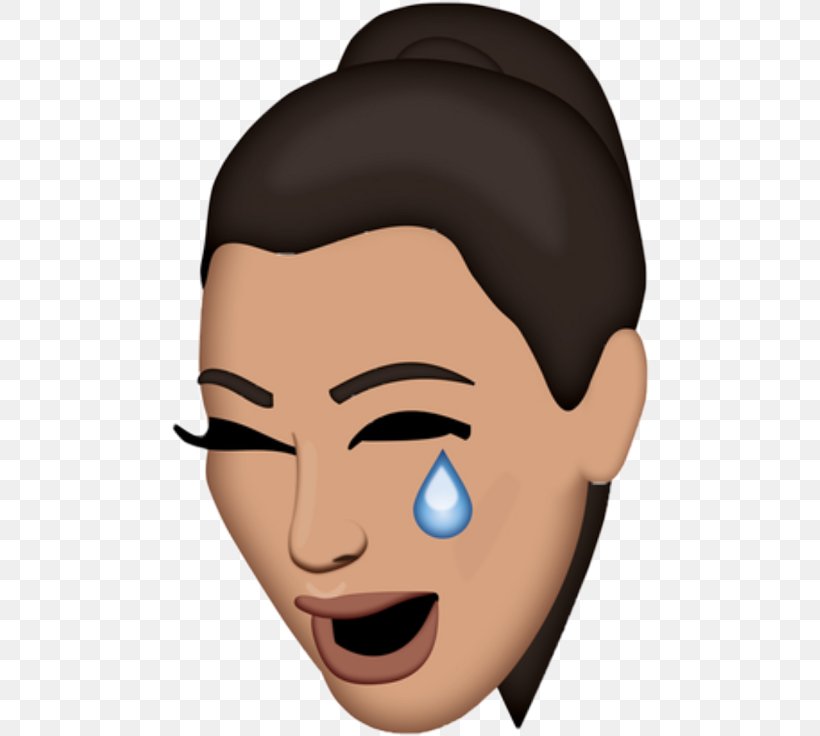 Kim Kardashian: Hollywood Keeping Up With The Kardashians Face With Tears Of Joy Emoji, PNG, 480x736px, Kim Kardashian, Art, Cartoon, Celebrity, Cheek Download Free