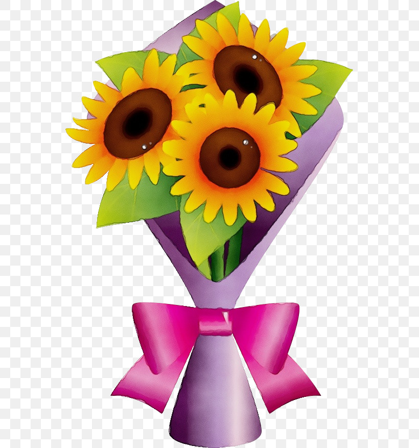 Sunflower, PNG, 563x877px, Sunflower, Bouquet, Cut Flowers, Daisy Family, Flower Download Free