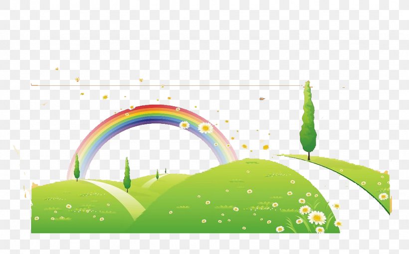 Rainbow Illustration, PNG, 1024x636px, Rainbow, Brand, Drawing, Energy, Grass Download Free