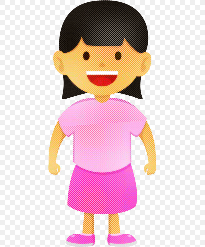 Cartoon Pink Child Smile Style, PNG, 434x989px, Cartoon, Child, Pink, Smile, Style Download Free