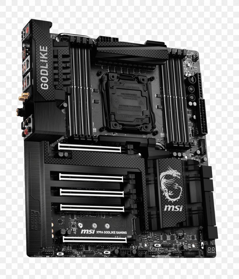 Intel LGA 2011 Motherboard MSI X99A GODLIKE GAMING CARBON, PNG, 1288x1500px, Intel, Asus X99a, Central Processing Unit, Computer, Computer Accessory Download Free