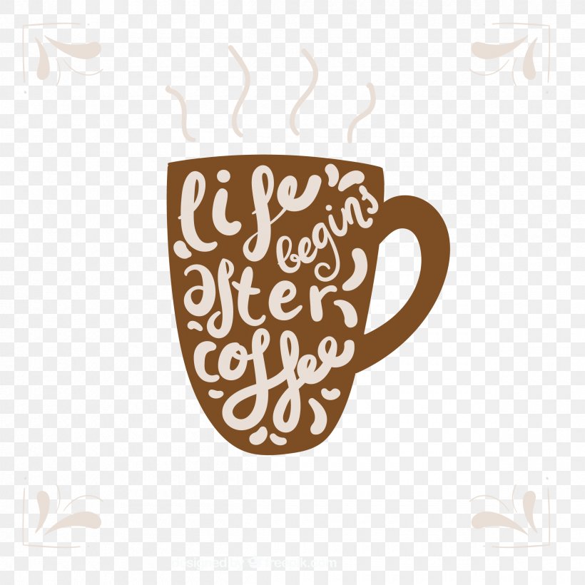 Coffee Cup T-shirt Mug Decal, PNG, 2400x2400px, Coffee, Brand, Brown, Coffee Bean, Coffee Cup Download Free