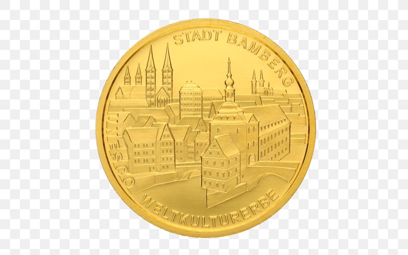 Gold Commemorative Coin Altes Rathaus UNESCO, PNG, 512x512px, Gold, Bamberg, Bullion Coin, Cash, Coin Download Free
