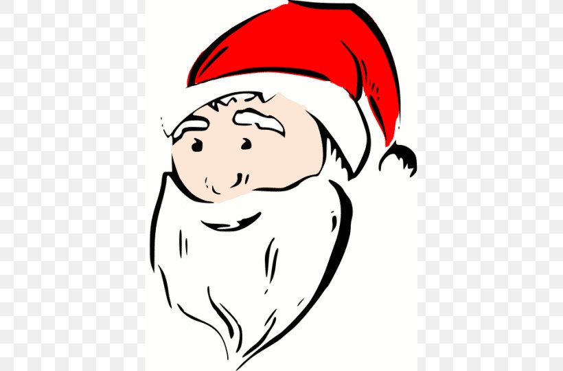 Santa Claus Cartoon Face Clip Art, PNG, 397x540px, Santa Claus, Art, Artwork, Black And White, Cartoon Download Free