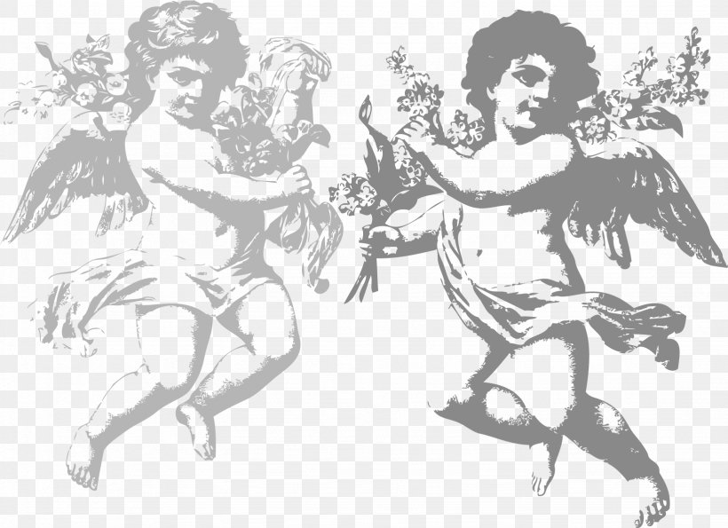 Angel Cdr, PNG, 1642x1193px, Angel, Adobe Flash, Art, Artwork, Black And White Download Free