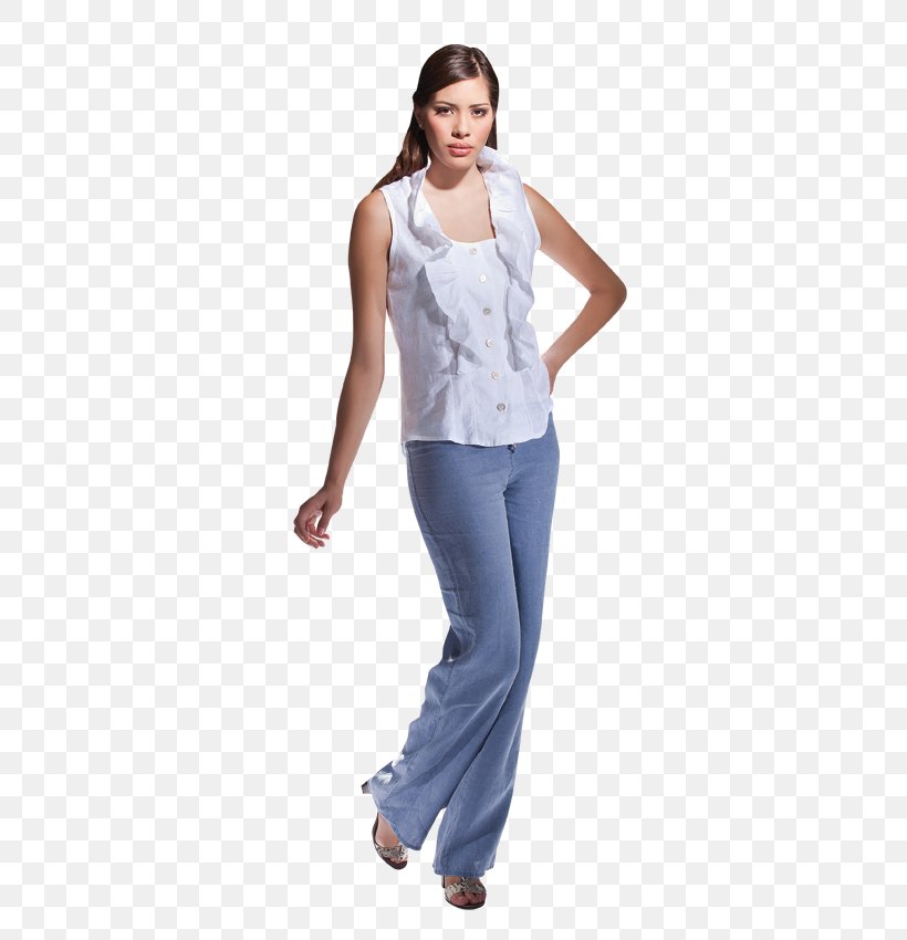Jeans Waist Clothing Nightwear Sleeve, PNG, 567x850px, Jeans, Abdomen, Blue, Clothing, Costume Download Free