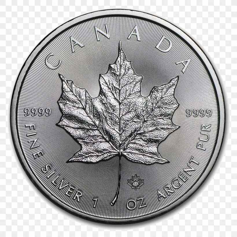 Canadian Silver Maple Leaf Bullion Coin Canadian Gold Maple Leaf American Silver Eagle, PNG, 900x900px, Canadian Silver Maple Leaf, American Silver Eagle, Black And White, Bullion, Bullion Coin Download Free
