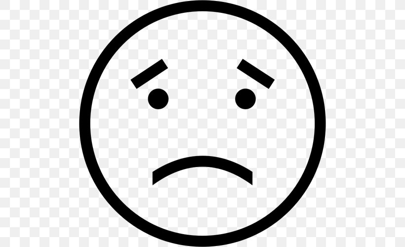 Sadness Smiley Face Clip Art, PNG, 500x500px, Sadness, Area, Black And White, Crying, Drawing Download Free