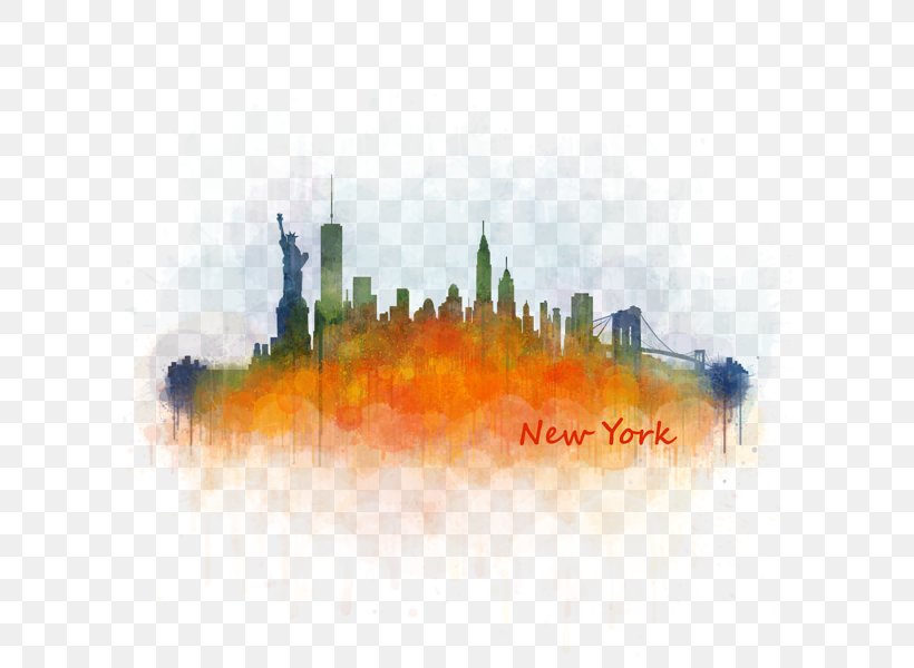 Watercolor Painting Skyline Empire State Building Rome, PNG, 600x600px, Watercolor Painting, Art, Artwork, City, Cityscape Download Free