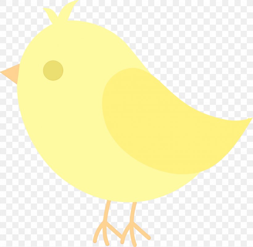 Yellow Clip Art Bird Cartoon Beak, PNG, 2292x2239px, Watercolor, Beak, Bird, Cartoon, Chicken Download Free