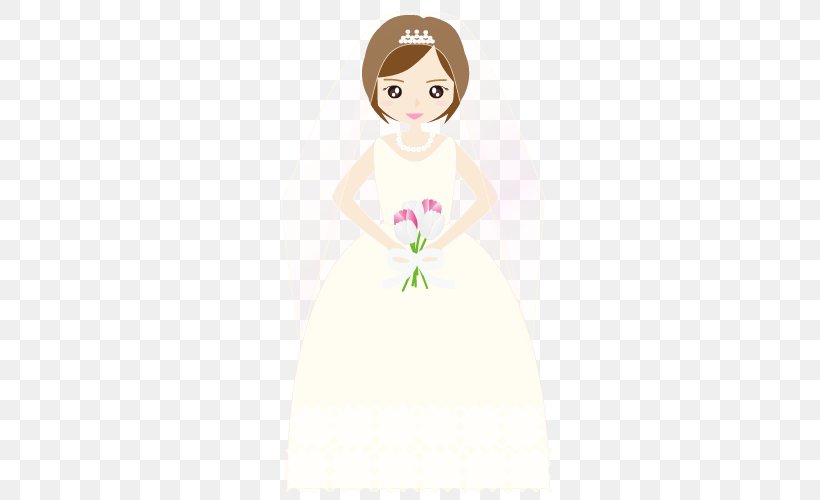 Gown Illustration Shoulder Cartoon Character, PNG, 500x500px, Gown, Beautym, Brown Hair, Cartoon, Character Download Free