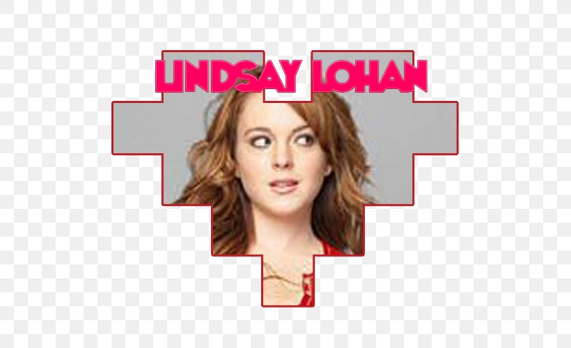 Lindsay Lohan Face Eyebrow Clip Art, PNG, 500x500px, Lindsay Lohan, Album Cover, Brand, Brown Hair, Cheek Download Free